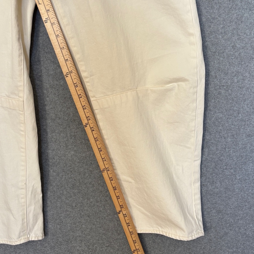 Nili Lotan Shon Denim Barrel Leg Tapered Crop Jean Pant - Size 29 Cream - Picture 8 of 16